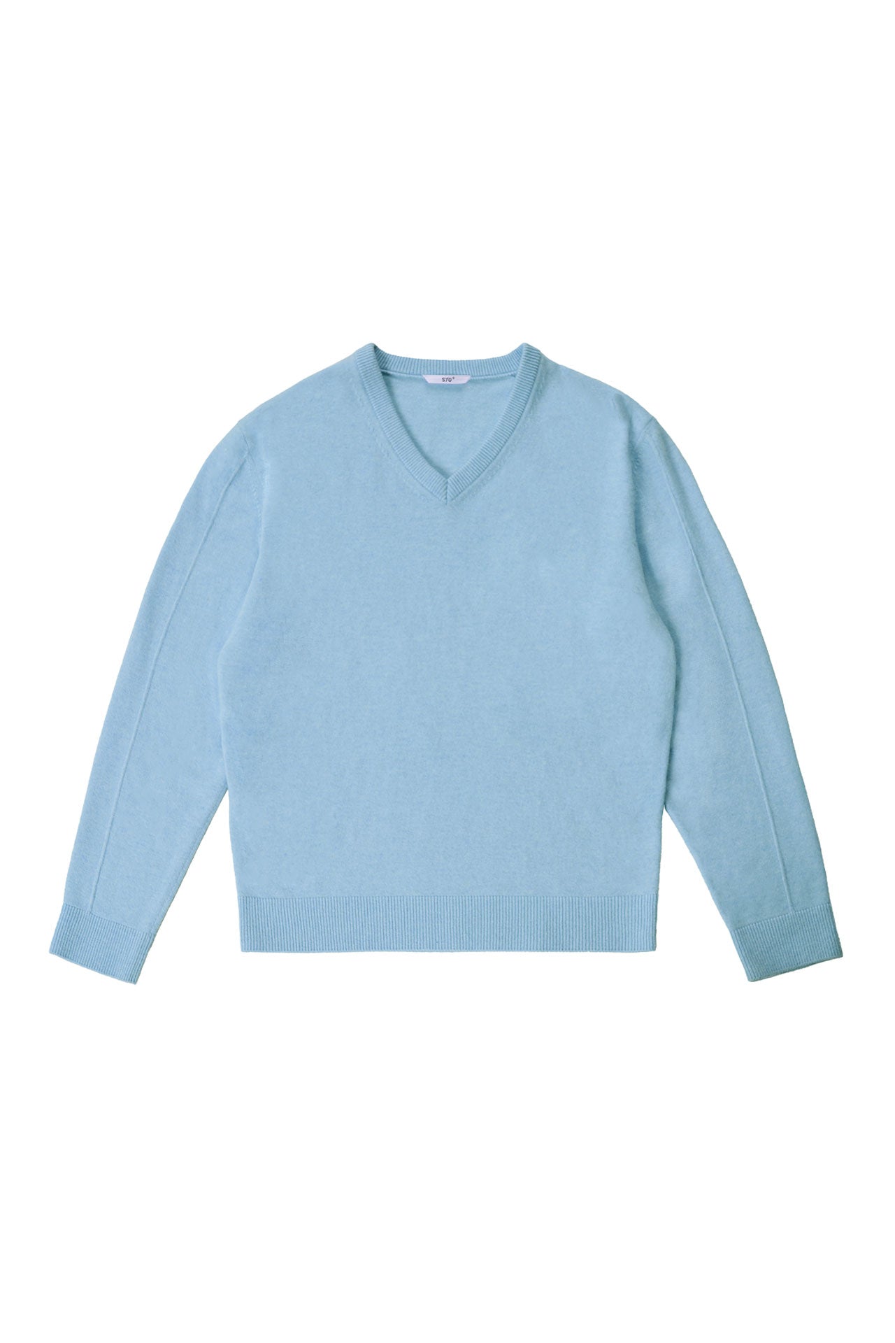 STU - Pin Tuck V-neck Knit (Sky Blue) product image 16 | TRAB K-Fashion Australia