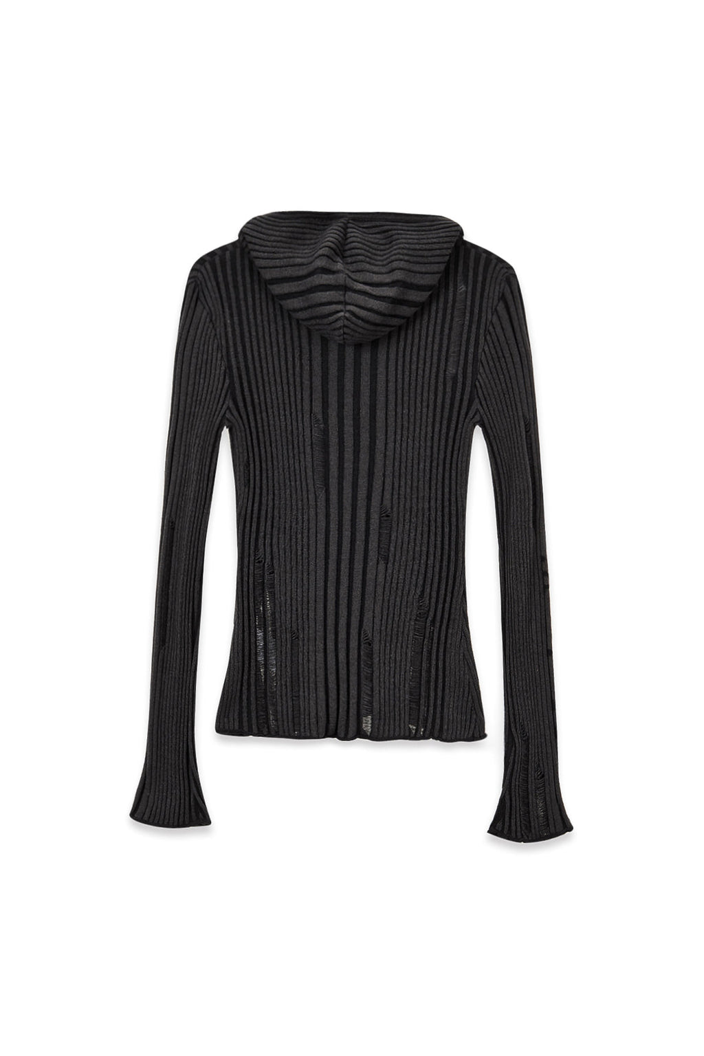 Matin Kim - Logo Point Damage Slim Hoody Cardigan (Charcoal) product image 2 | TRAB K-Fashion Australia