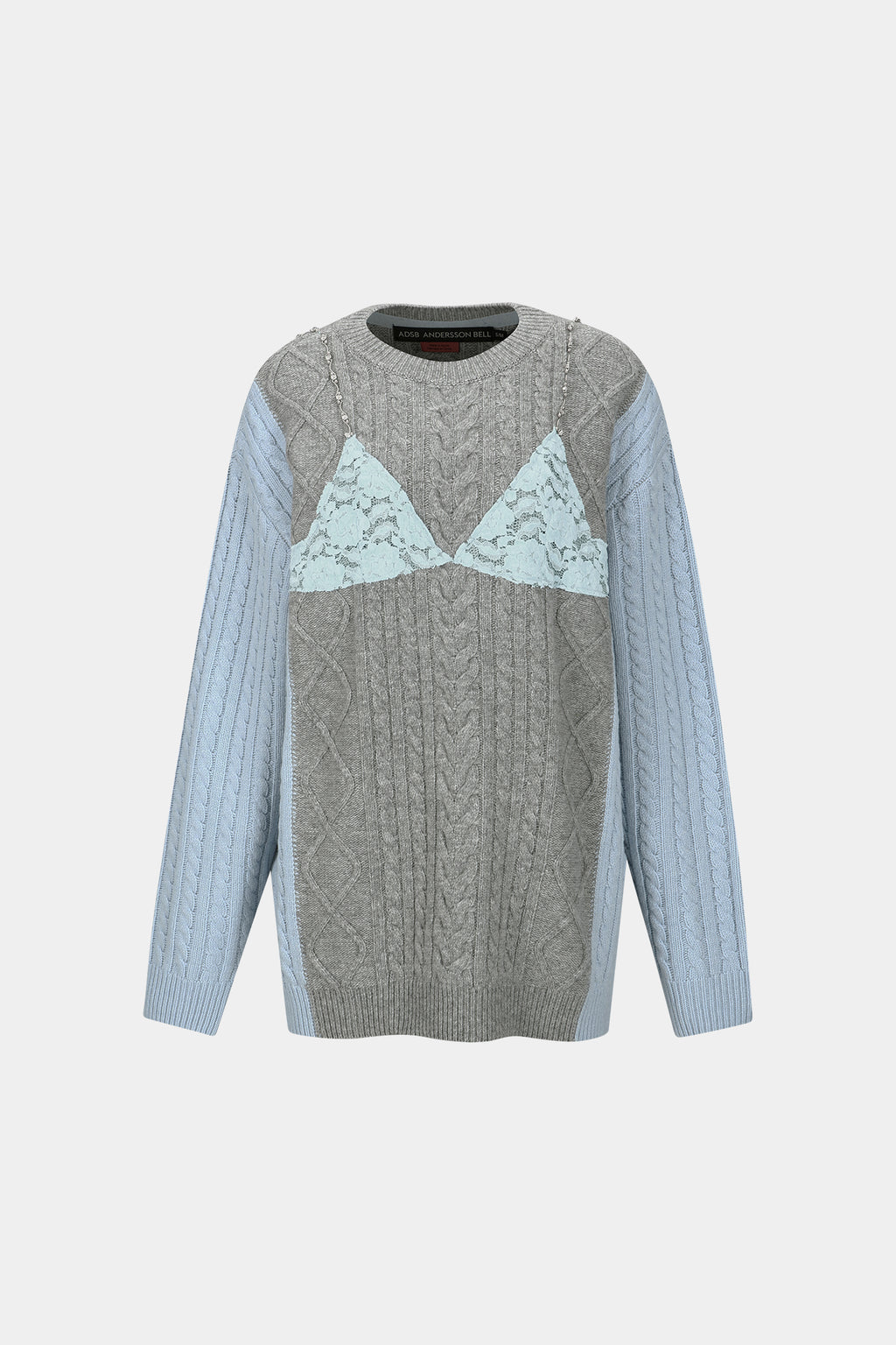 Andersson Bell - Lace Lingerie Boyfriend-Fit Knit (Grey) product image 6 | TRAB K-Fashion Australia