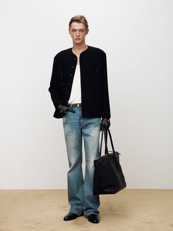 Tonywack - Flared-Leg Denim Jeans (Washed Blue) product image 1 | TRAB K-Fashion Australia