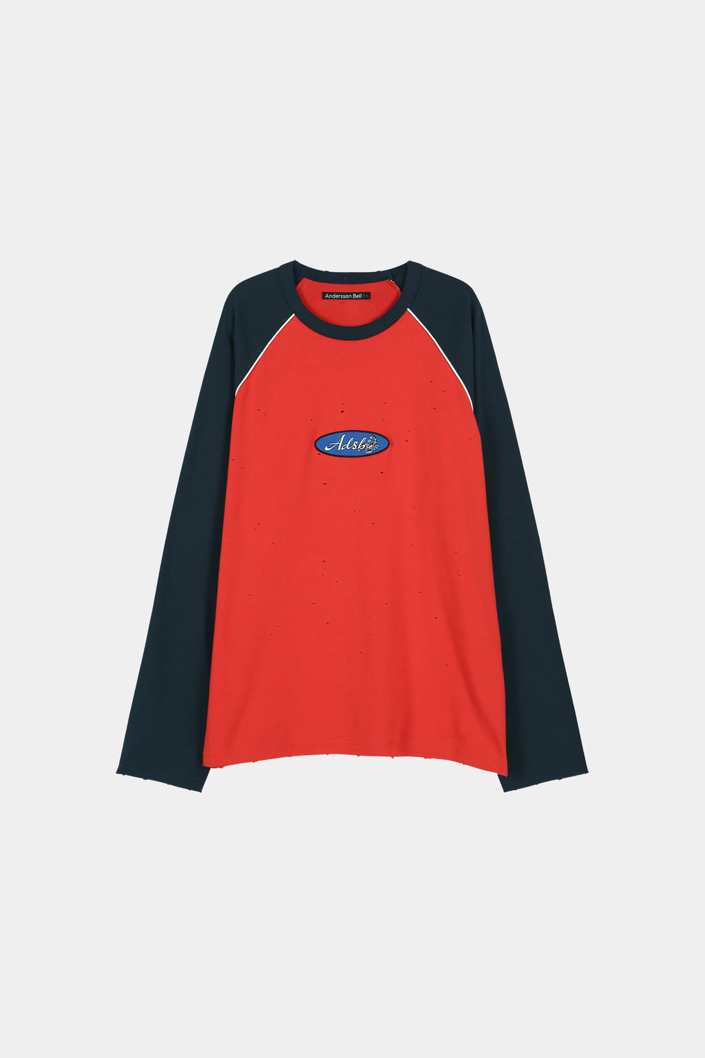 Andersson Bell - Logo Wappen Raglan L/s T-Shirt (Red/Navy) product image 7 | TRAB K-Fashion Australia