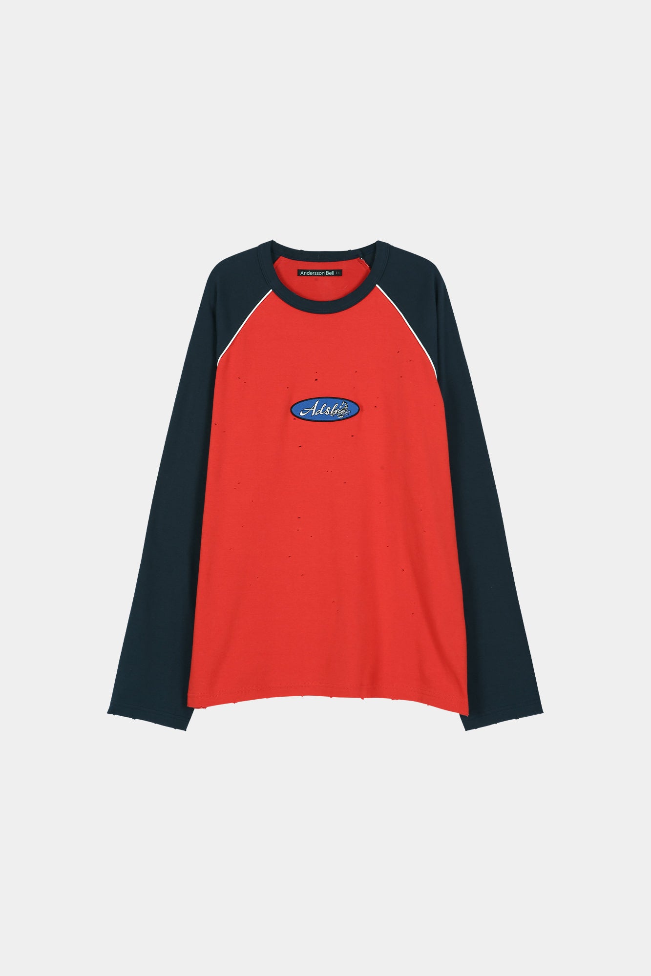Andersson Bell - Logo Wappen Raglan L/s T-Shirt (Red/Navy) product image 7 | TRAB K-Fashion Australia