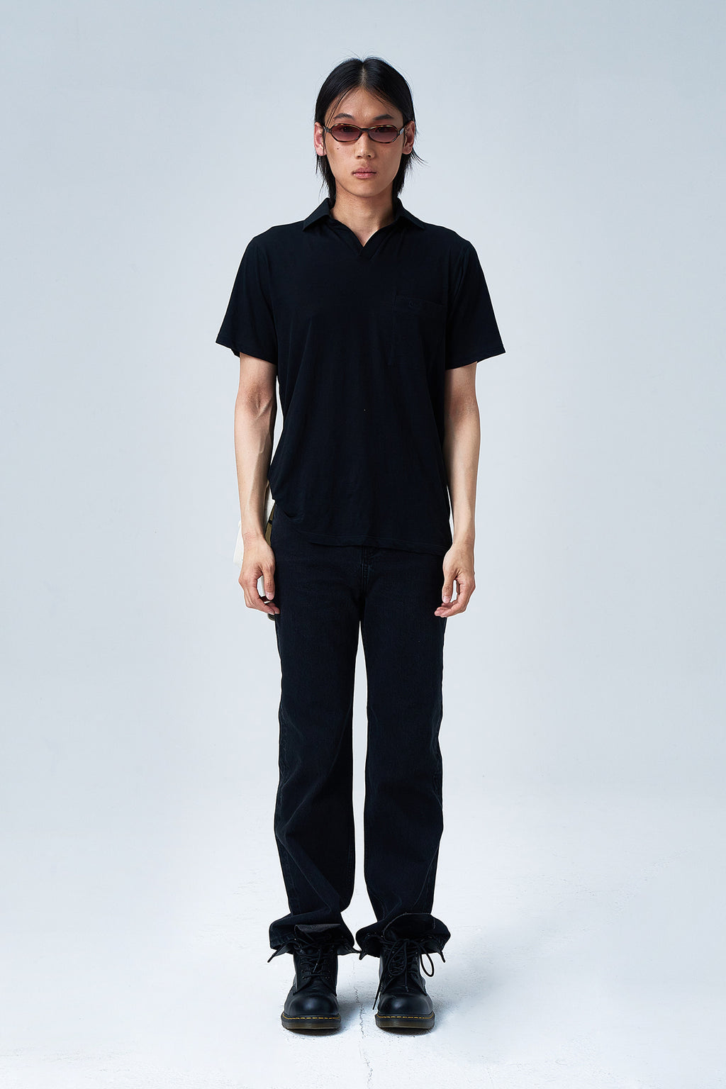 Deinet - Vintage Collar T-Shirt (Black) product image 1 | TRAB K-Fashion Australia