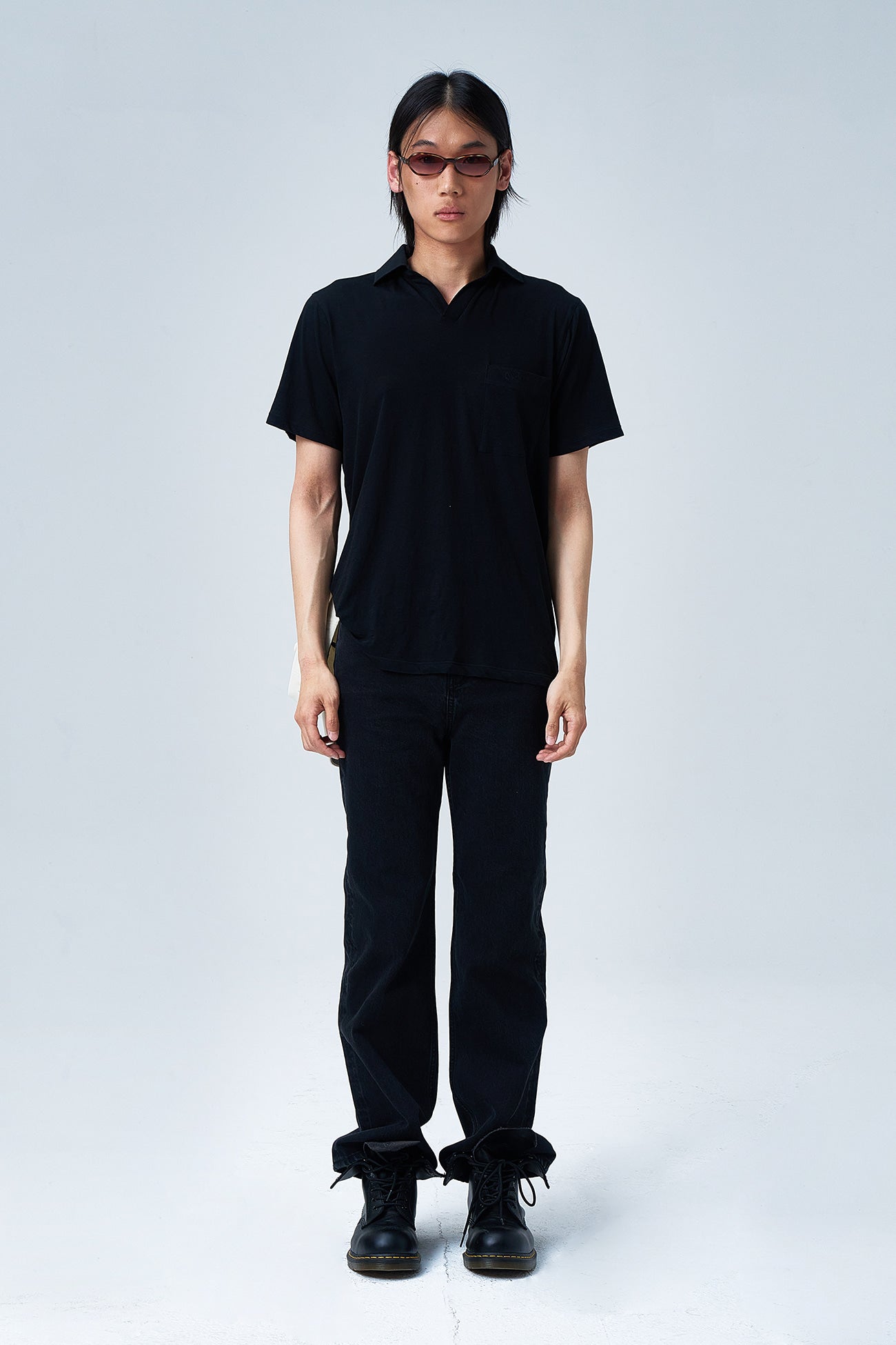 Deinet - Vintage Collar T-Shirt (Black) product image 1 | TRAB K-Fashion Australia