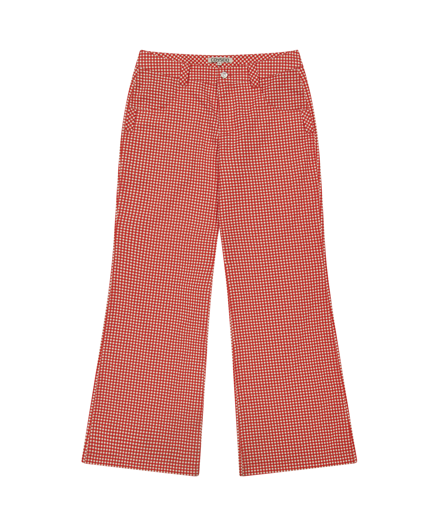 Coyseio - Coyseio X Blythe Check Boot Cut Pants (Red) product image 1 | TRAB K-Fashion Australia