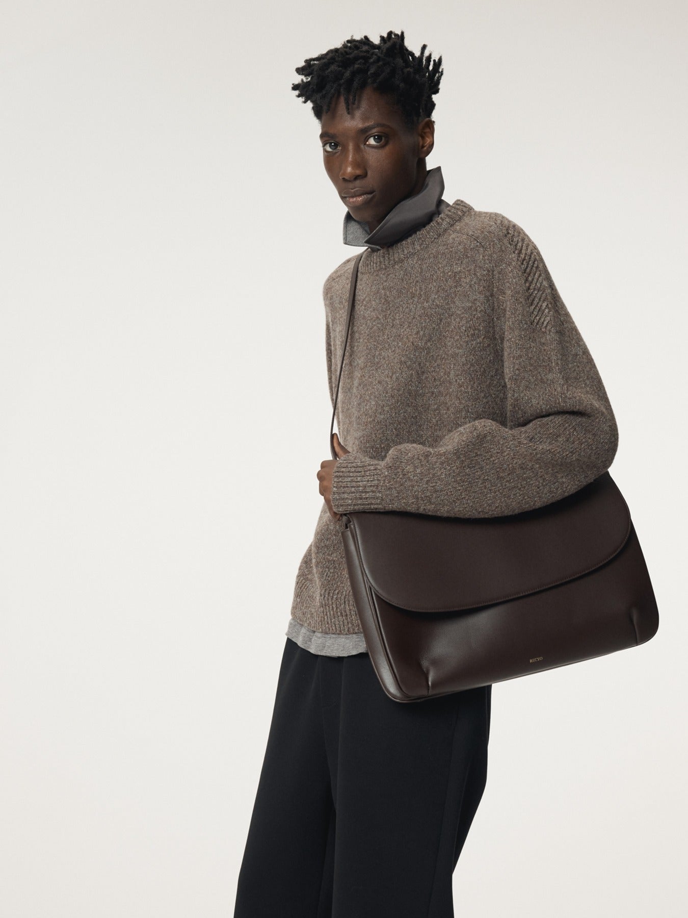 Recto - Shetland Wool Knit Top (Melange Brown) product image 1 | TRAB K-Fashion Australia