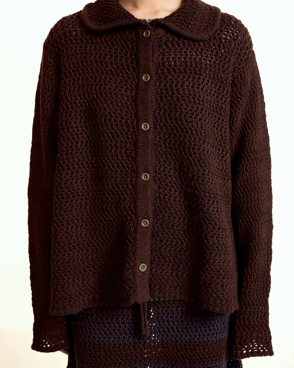 Coyseio - Net Knit Cardigan (Brown) product image 5 | TRAB K-Fashion Australia