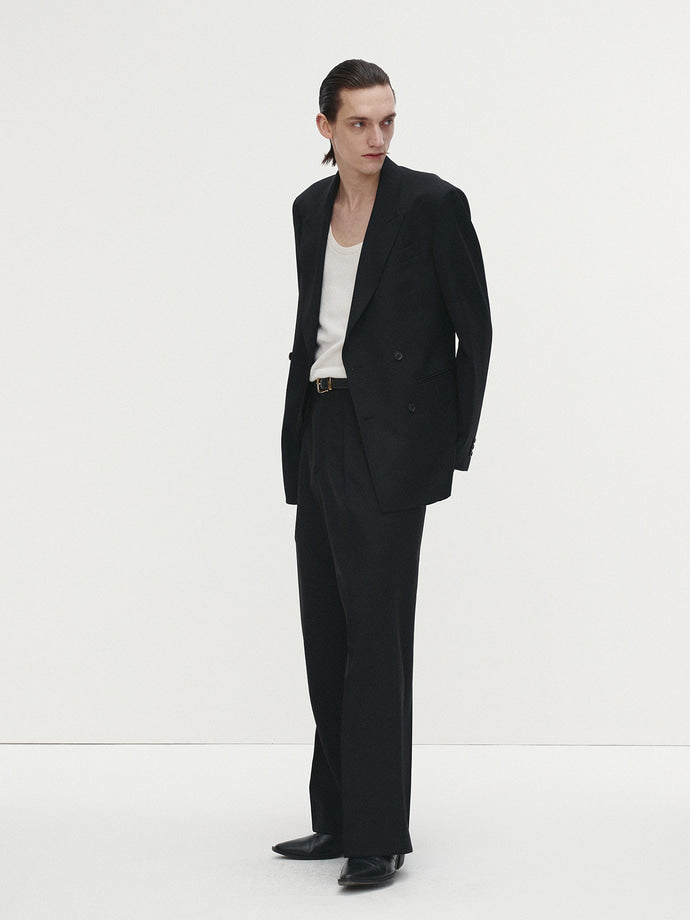 Tonywack - Wool Twill Double-Breasted Tailored Blazer (Black) product image 2 | TRAB K-Fashion Australia