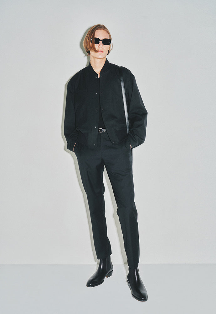 Tonywack - Hard Twist Wool Cropped Bomber Jacket (Dark Charcoal) product image 1 | TRAB K-Fashion Australia