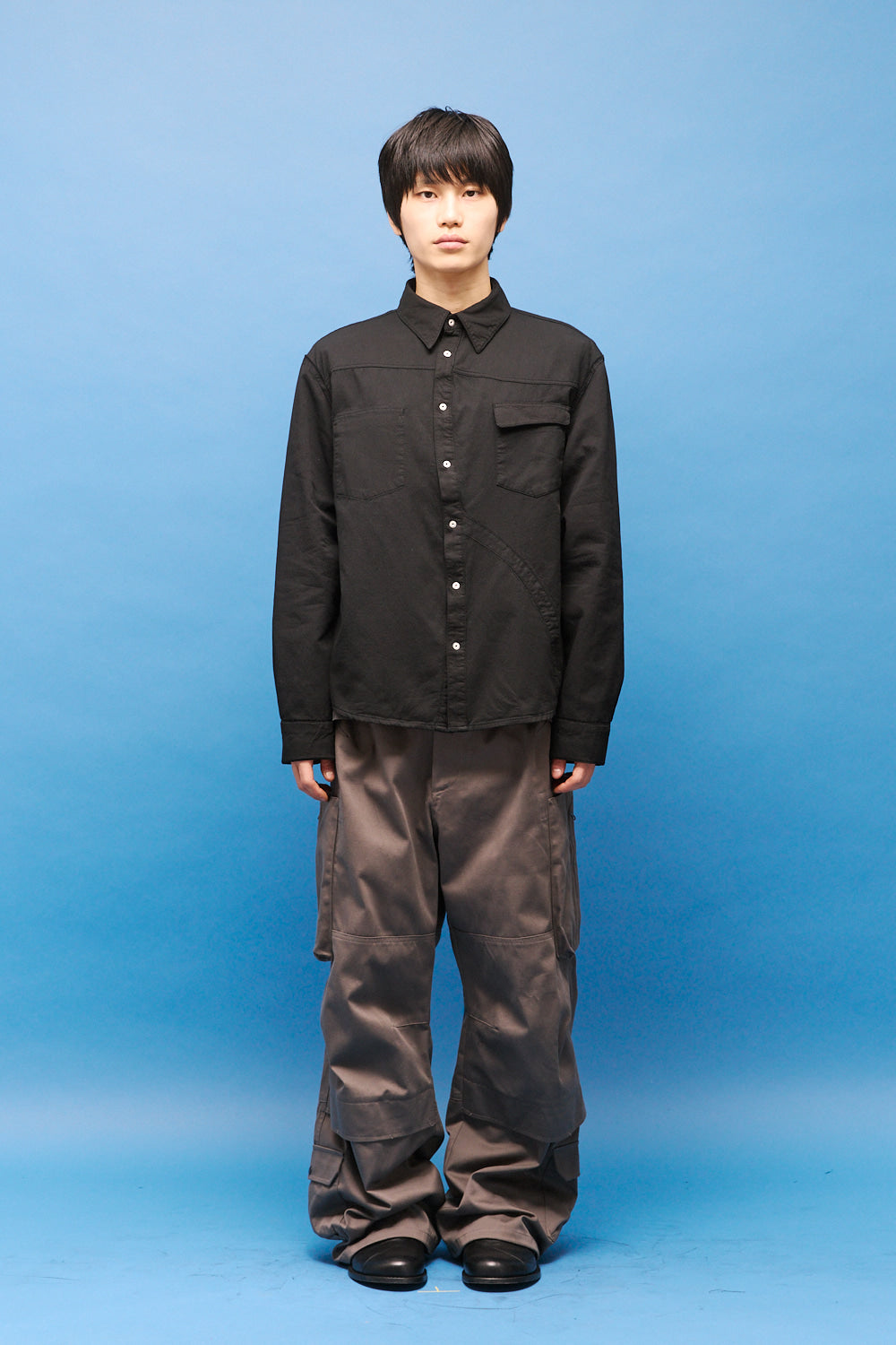 Hatchingroom - Reverse Western Shirt Gauze (Over Dyed Black) product image 14 | TRAB K-Fashion Australia