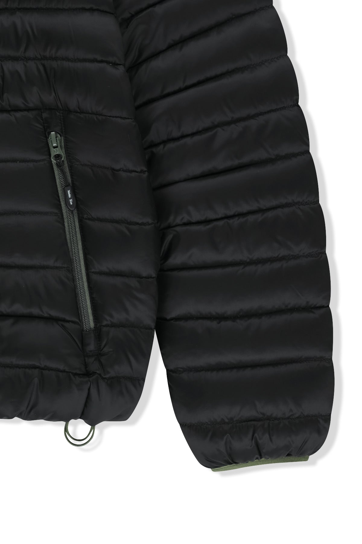 Matin Kim - Contrast Trim Light Down Hoody Jumper (Black) product image 4 | TRAB K-Fashion Australia