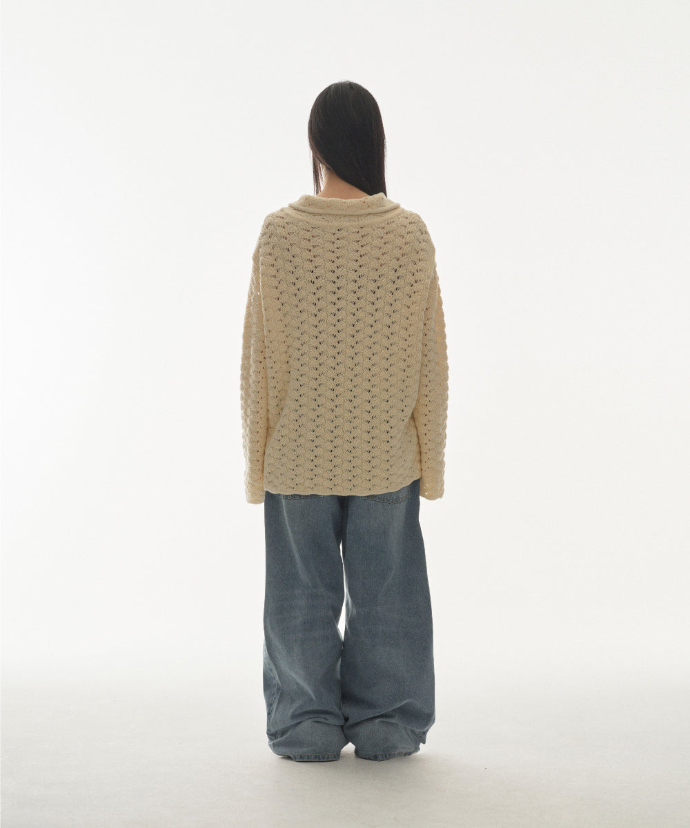 Coyseio - Wave Knit Cardigan (Ivory) product image 10 | TRAB K-Fashion Australia