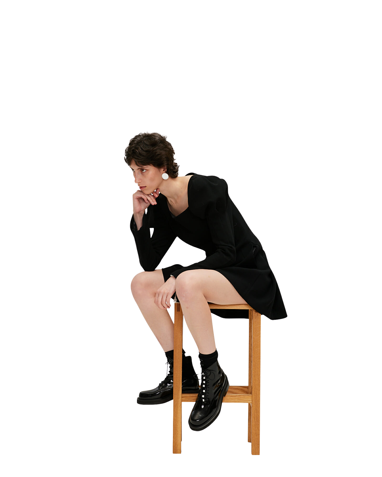 Kimhe Kim - Square-Neck Wool Mini Dress (Black) product image 5 | TRAB K-Fashion Australia