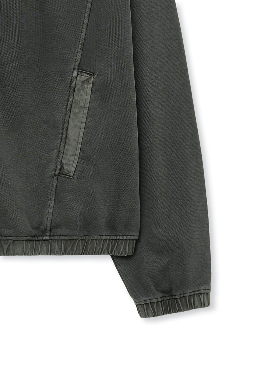 Matin Kim - Pigment Dyed Collarless Zip Up Jumper (Charcoal) product image 5 | TRAB K-Fashion Australia