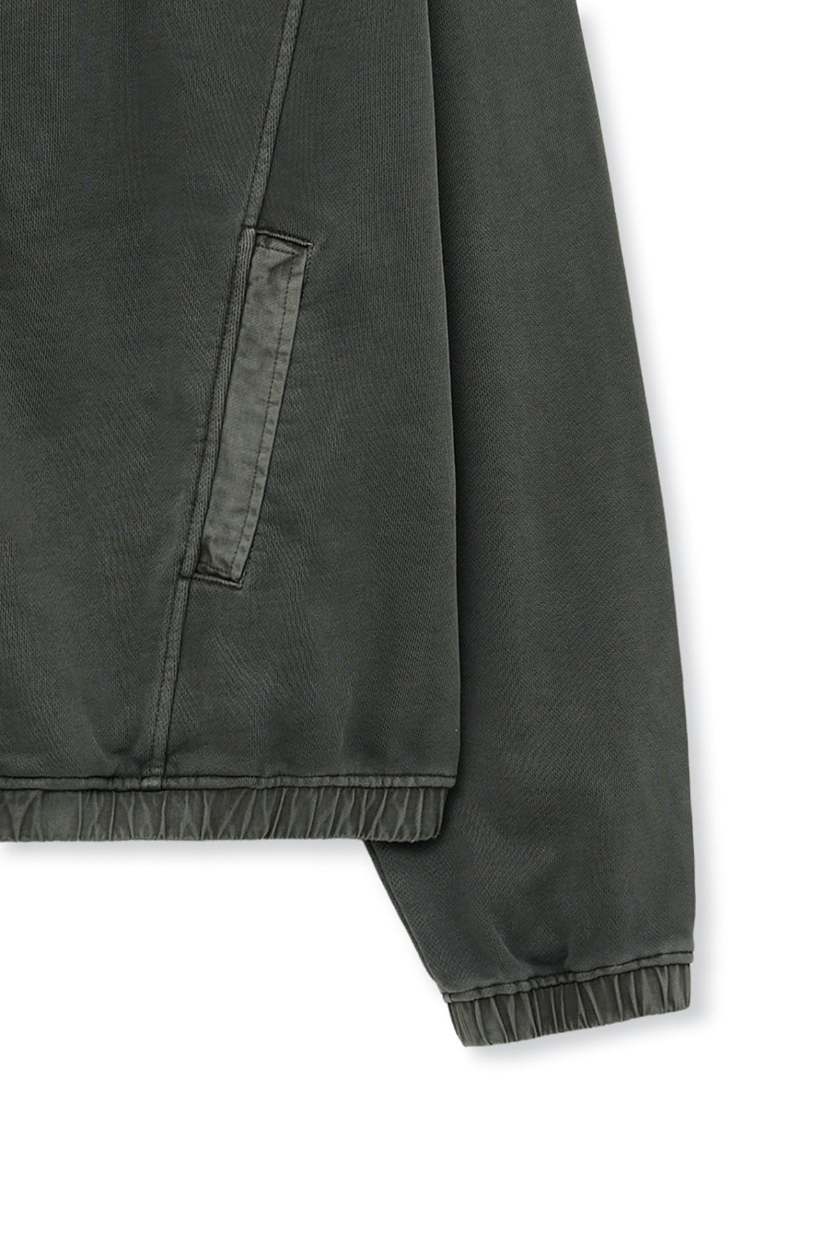 Matin Kim - Pigment Dyed Collarless Zip Up Jumper (Charcoal) product image 5 | TRAB K-Fashion Australia