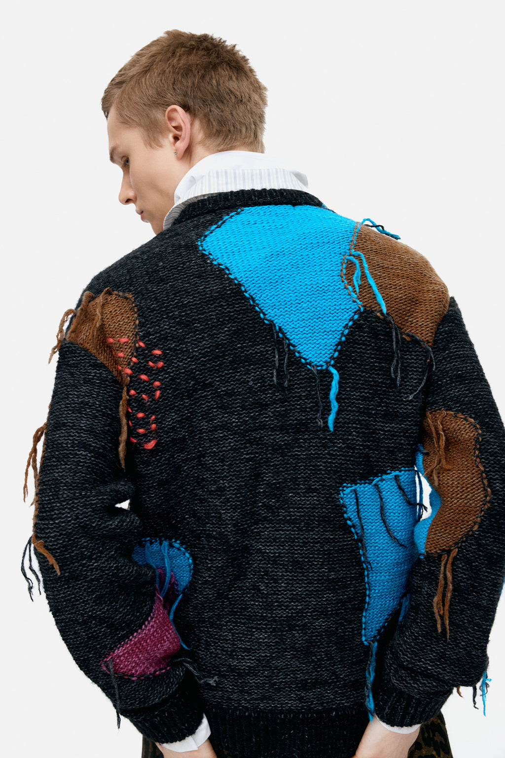 Andersson Bell - Unisex Intarisa Zip-Up Crewneck Sweater (Black) product image 7 | TRAB K-Fashion Australia