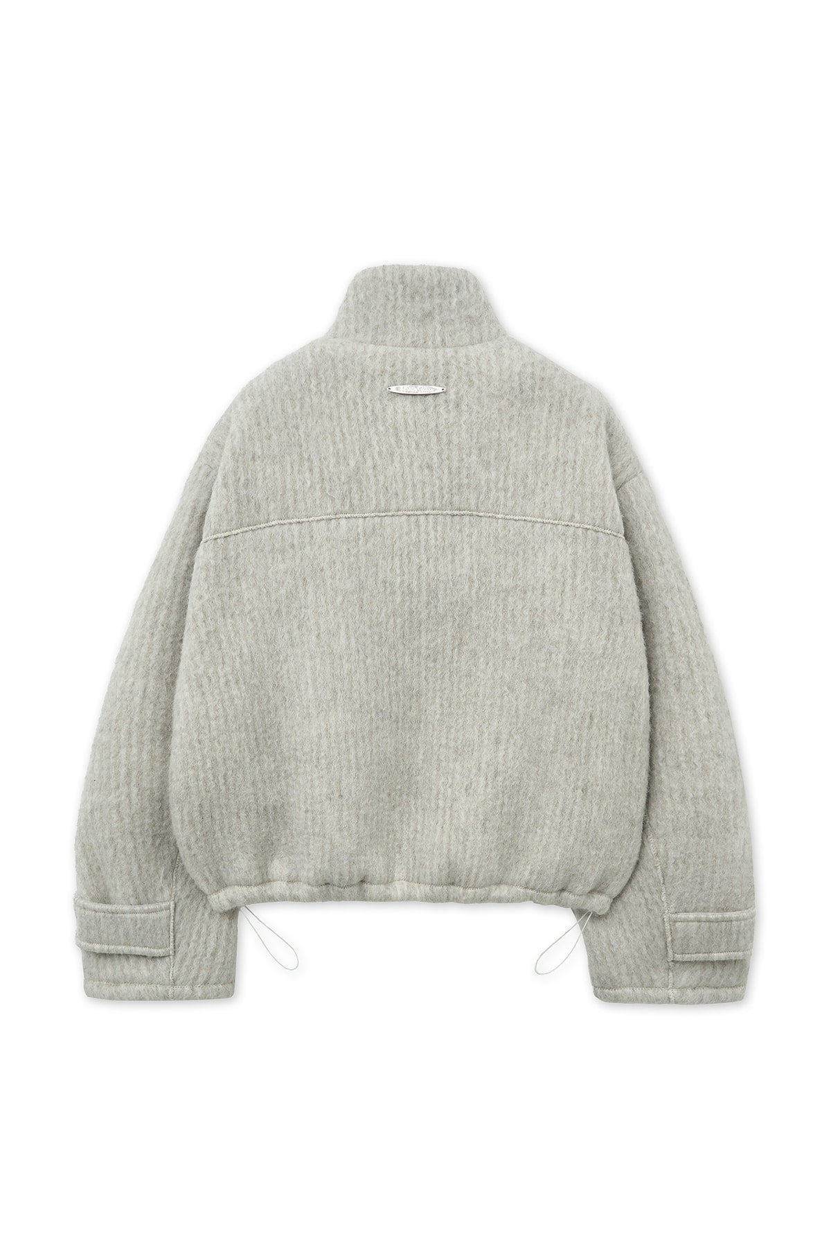 Matin Kim - Hairy High Neck Zip Up Jumper (Light Beige) product image 3 | TRAB K-Fashion Australia