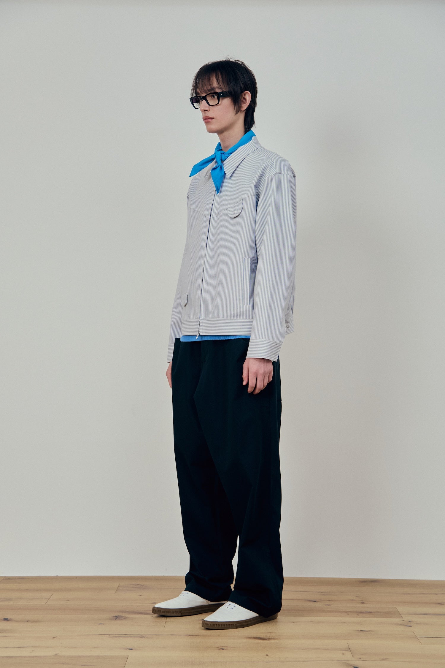 Stu - Embroidery Stripe Jacket Sky (Blue) product image 2 | TRAB K-Fashion Australia