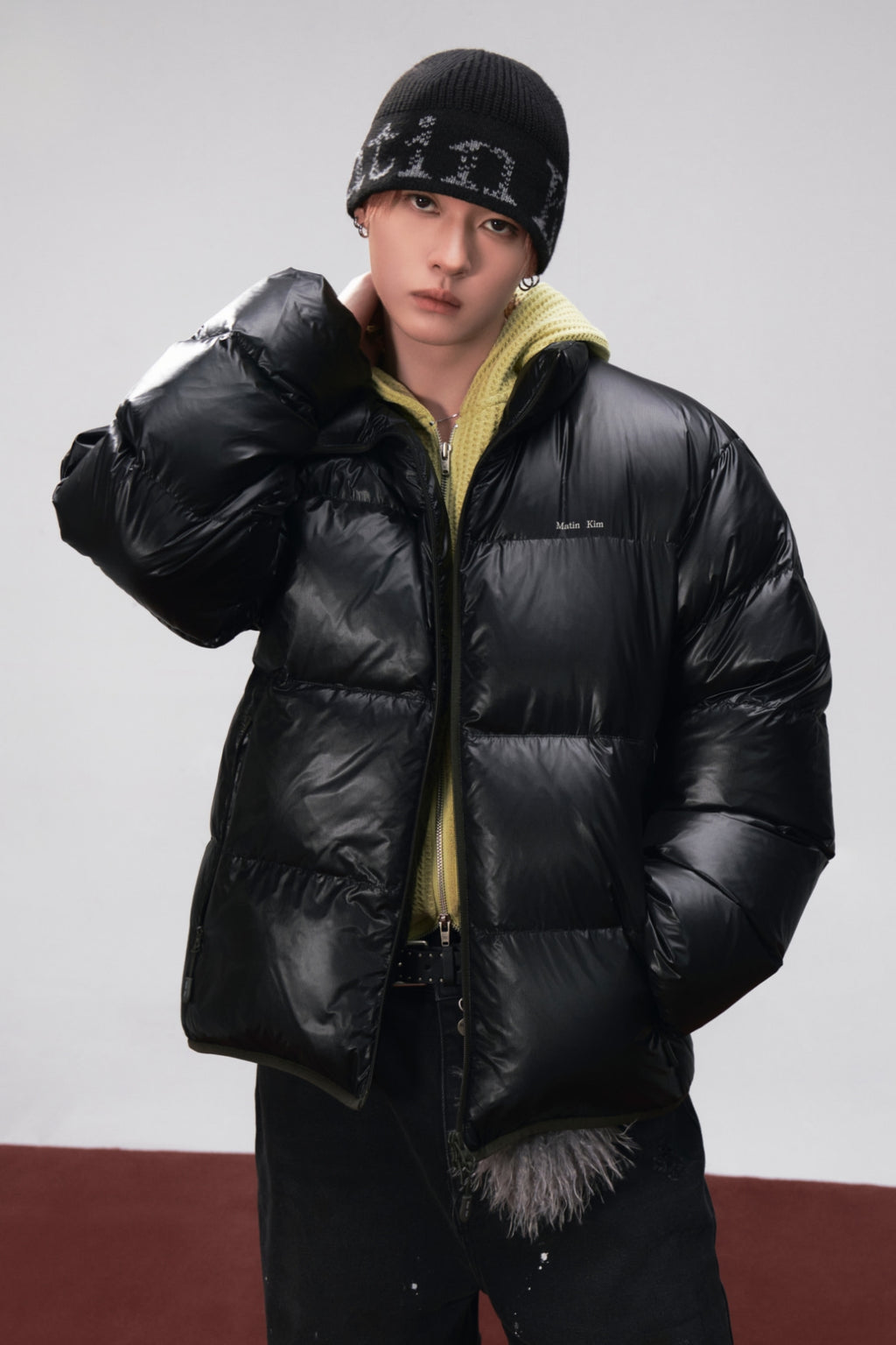 Matin Kim - Icon Logo Down Jumper (Black) product image 1 | TRAB K-Fashion Australia