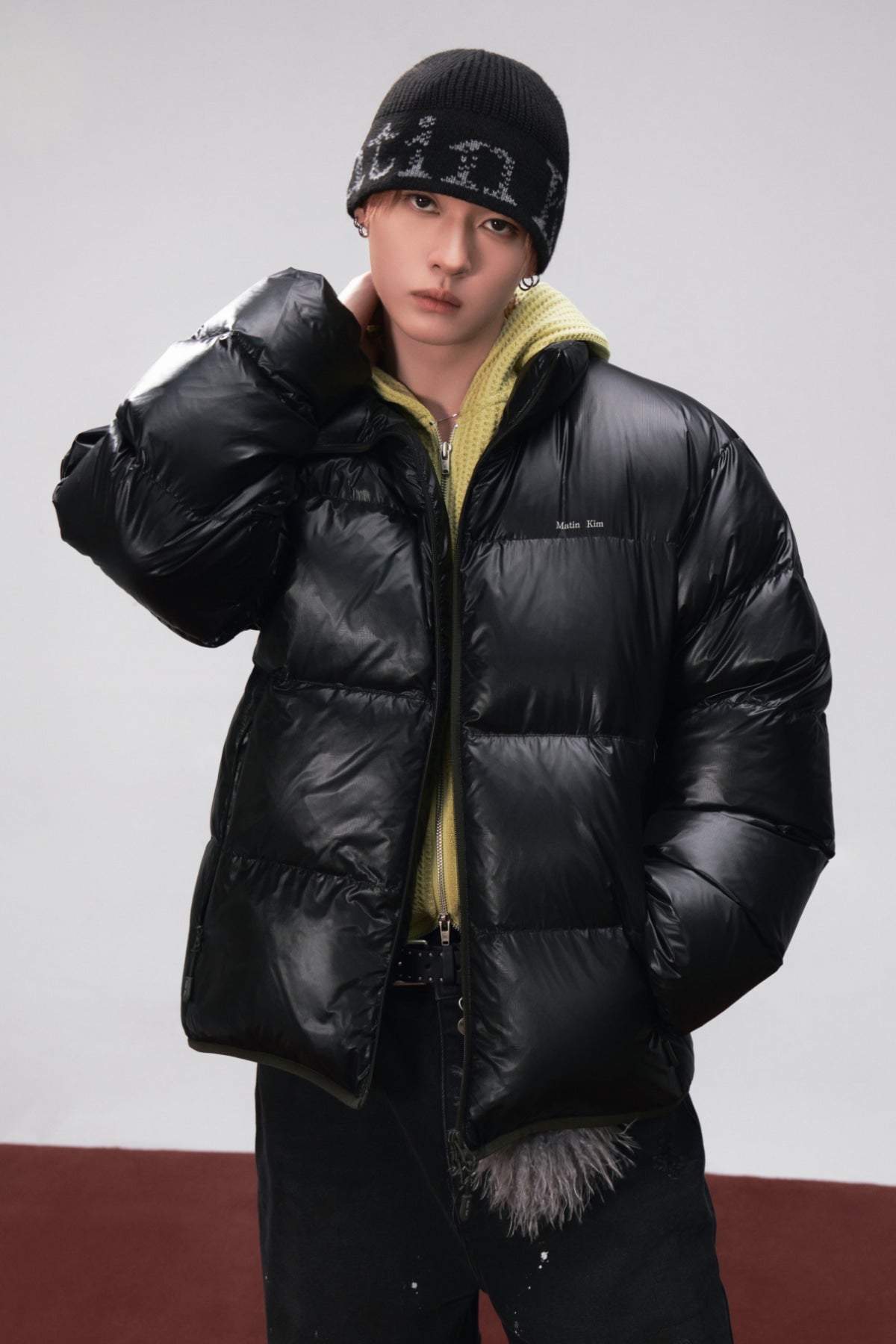 Matin Kim - Icon Logo Down Jumper (Black) product image 1 | TRAB K-Fashion Australia