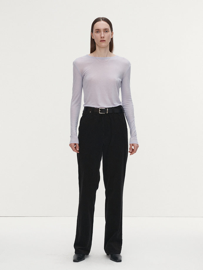 Tonywack - Velvet Corduroy Flared Pants (Japanese Fabric) (Black) product image 2 | TRAB K-Fashion Australia