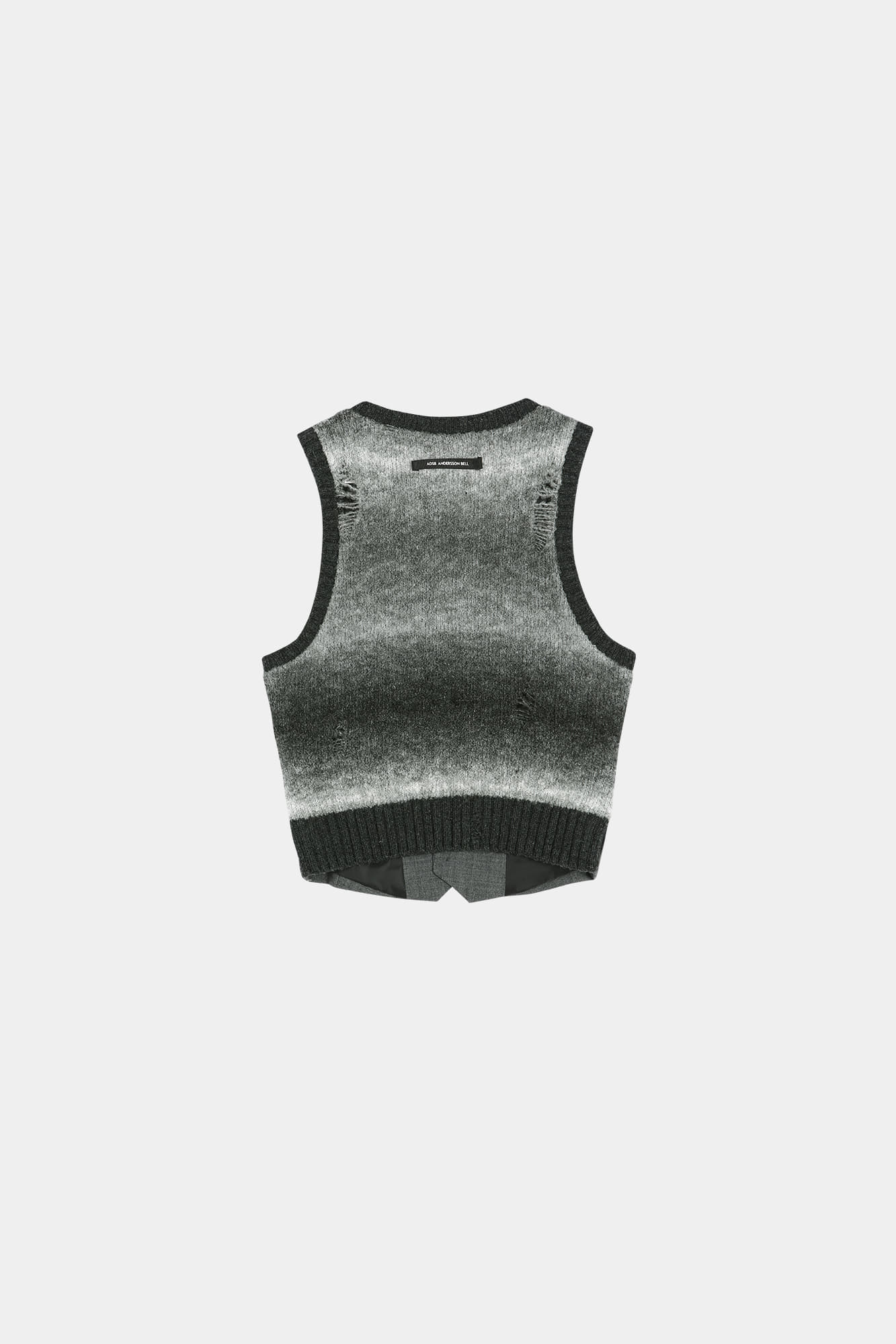Andersson Bell - Back Knit Argyle Patched Vest (Grey) product image 12 | TRAB K-Fashion Australia