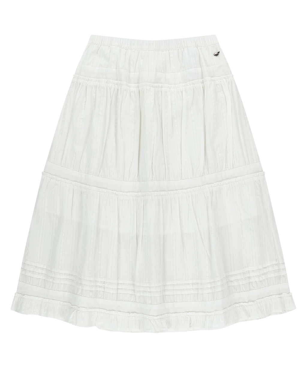 Coyseio - Shirring Midi Skirt (White) product image 1 | TRAB K-Fashion Australia