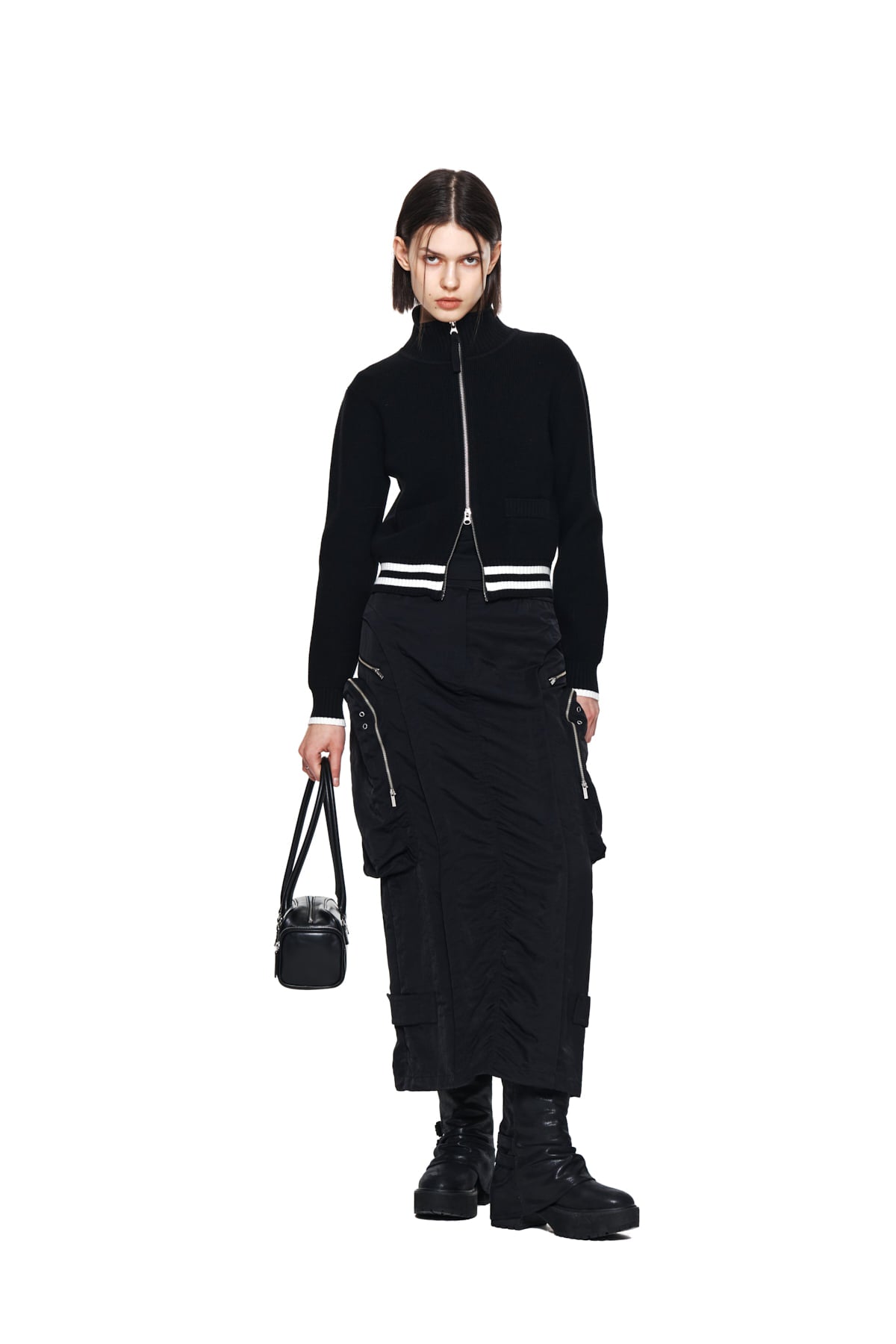 Matin Kim - Spell Point Stripe Knit Cardigan (Black) product image 9 | TRAB K-Fashion Australia