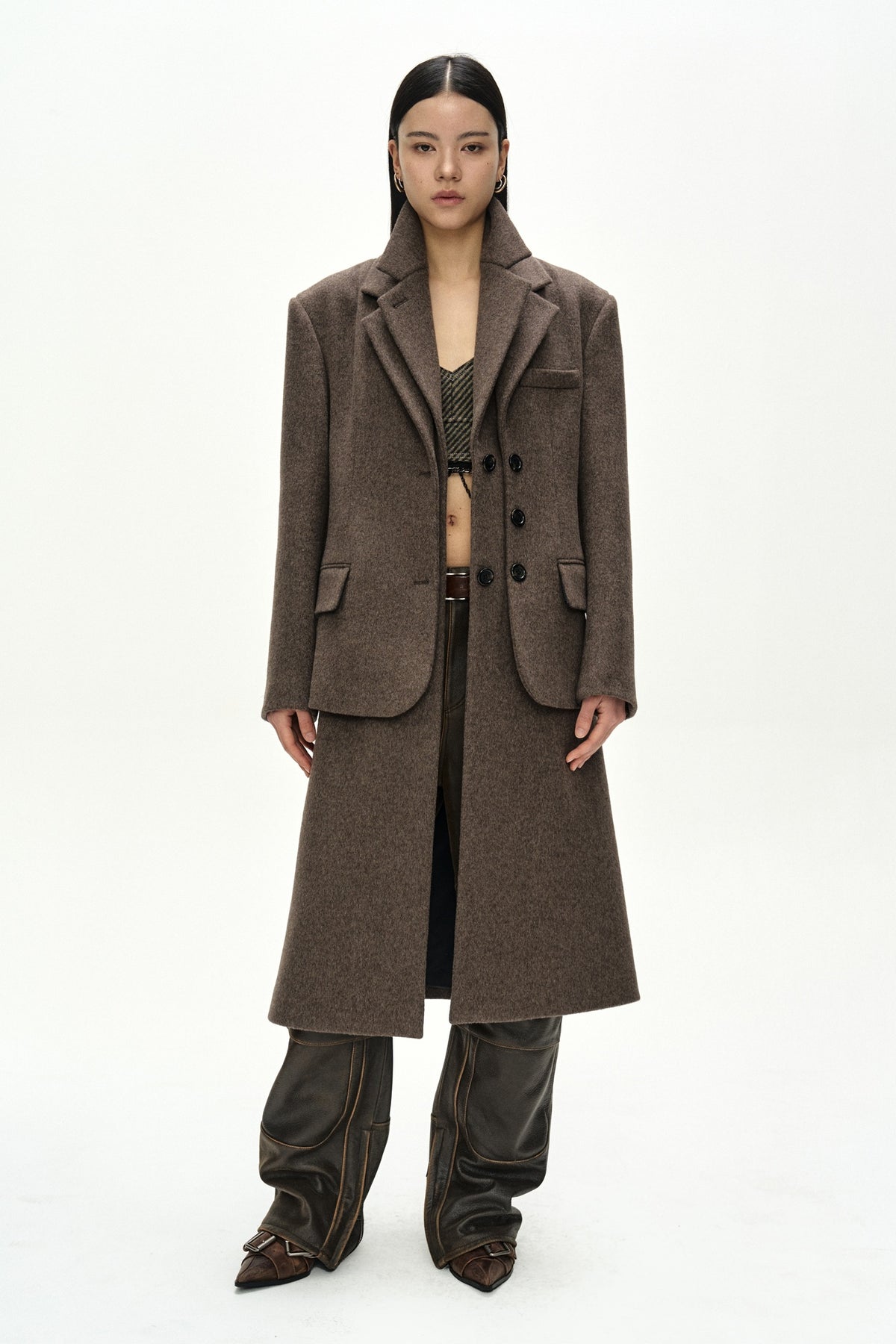 Andersson Bell - Blazer Layered 26 Coat (Brown) product image 3 | TRAB K-Fashion Australia