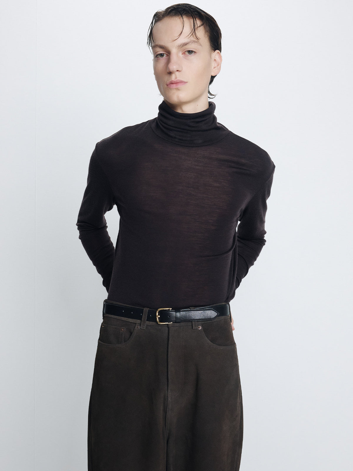 Tonywack - Light Wool Slim Roll Neck (Espresso) product image 5 | TRAB K-Fashion Australia