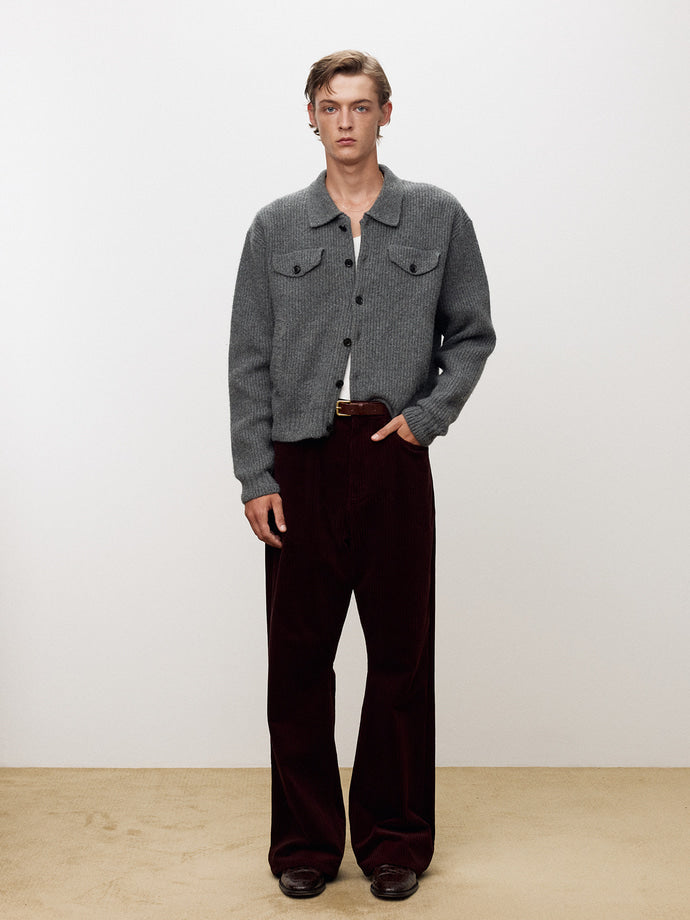 Tonywack - Italian Corduroy Loose Flared Pants (Burgundy) product image 3 | TRAB K-Fashion Australia