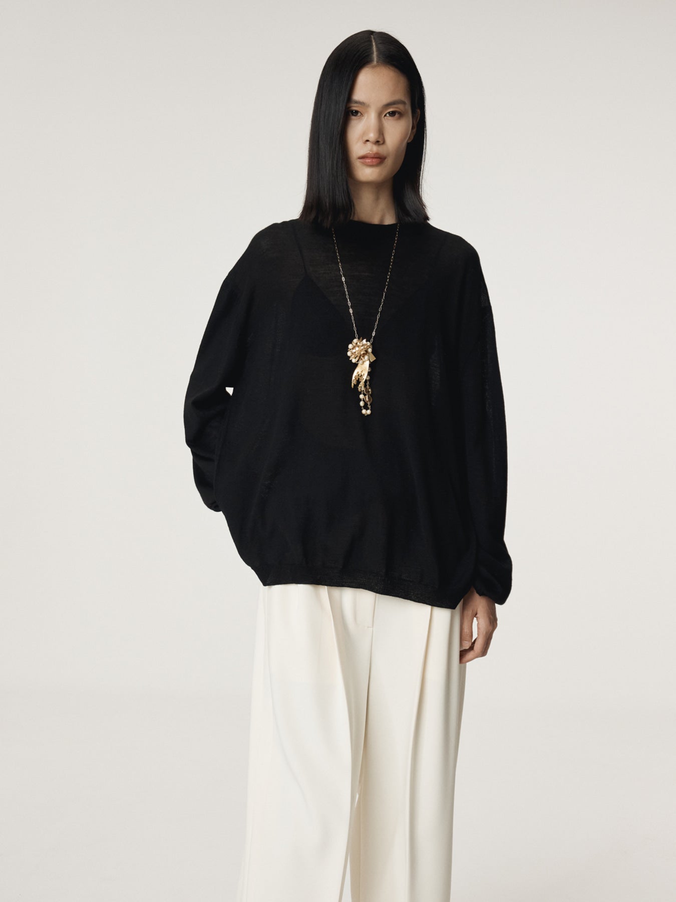 Recto - Back Open Detail Knit Top (Black) product image 6 | TRAB K-Fashion Australia