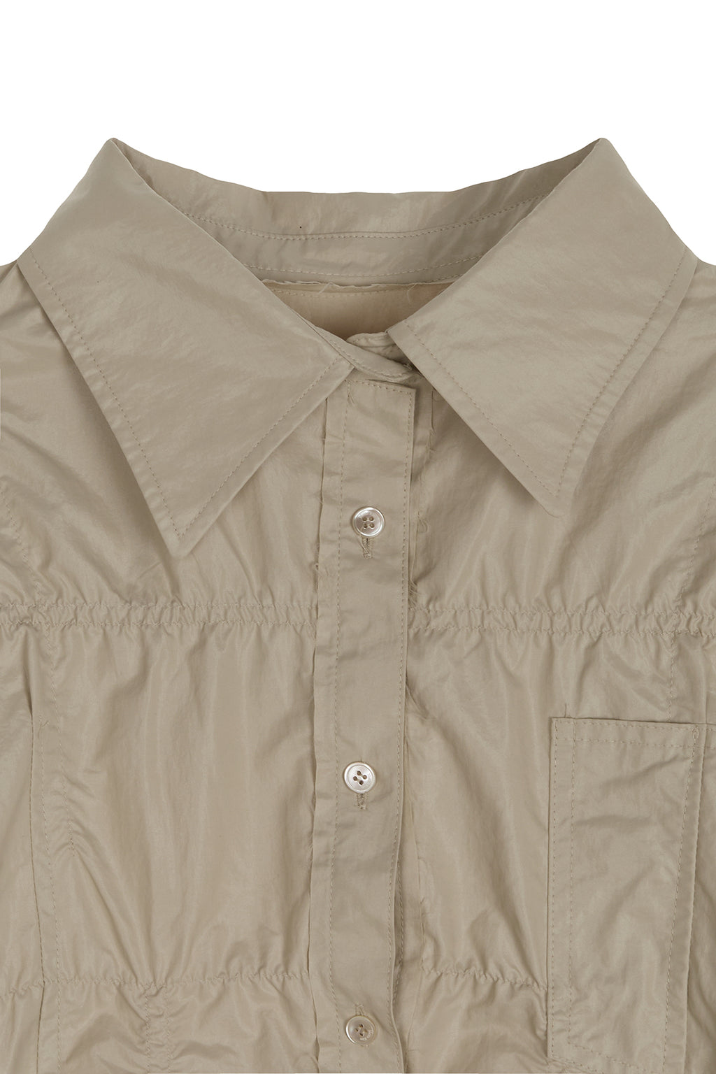 Matin Kim - Deconstruction Crinkle Shirt (Beige) product image 3 | TRAB K-Fashion Australia