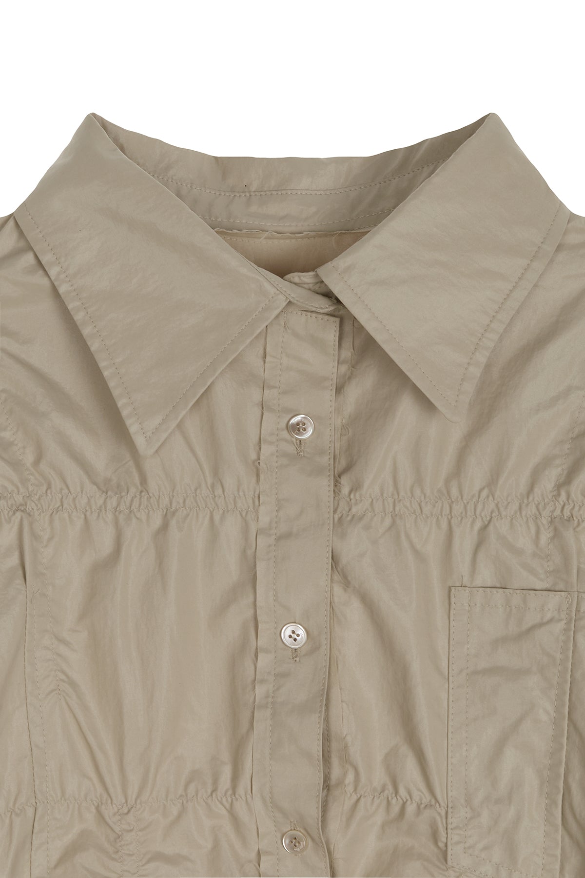 Matin Kim - Deconstruction Crinkle Shirt (Beige) product image 3 | TRAB K-Fashion Australia