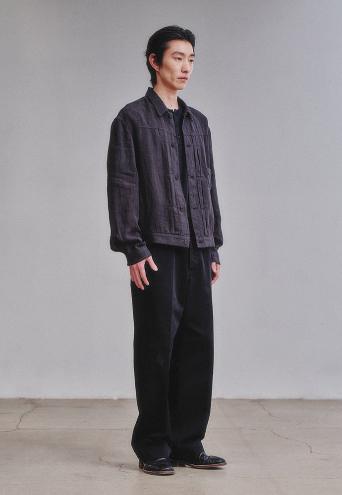 Art if acts - Linen Trucker Jacket (Black) product image 4 | TRAB K-Fashion Australia