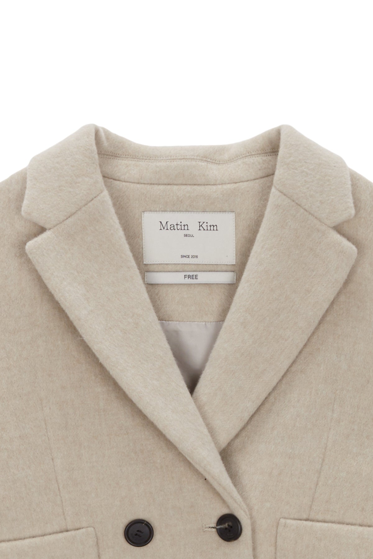 Matin Kim - Tailored Double Crop Coat (Beige) product image 3 | TRAB K-Fashion Australia