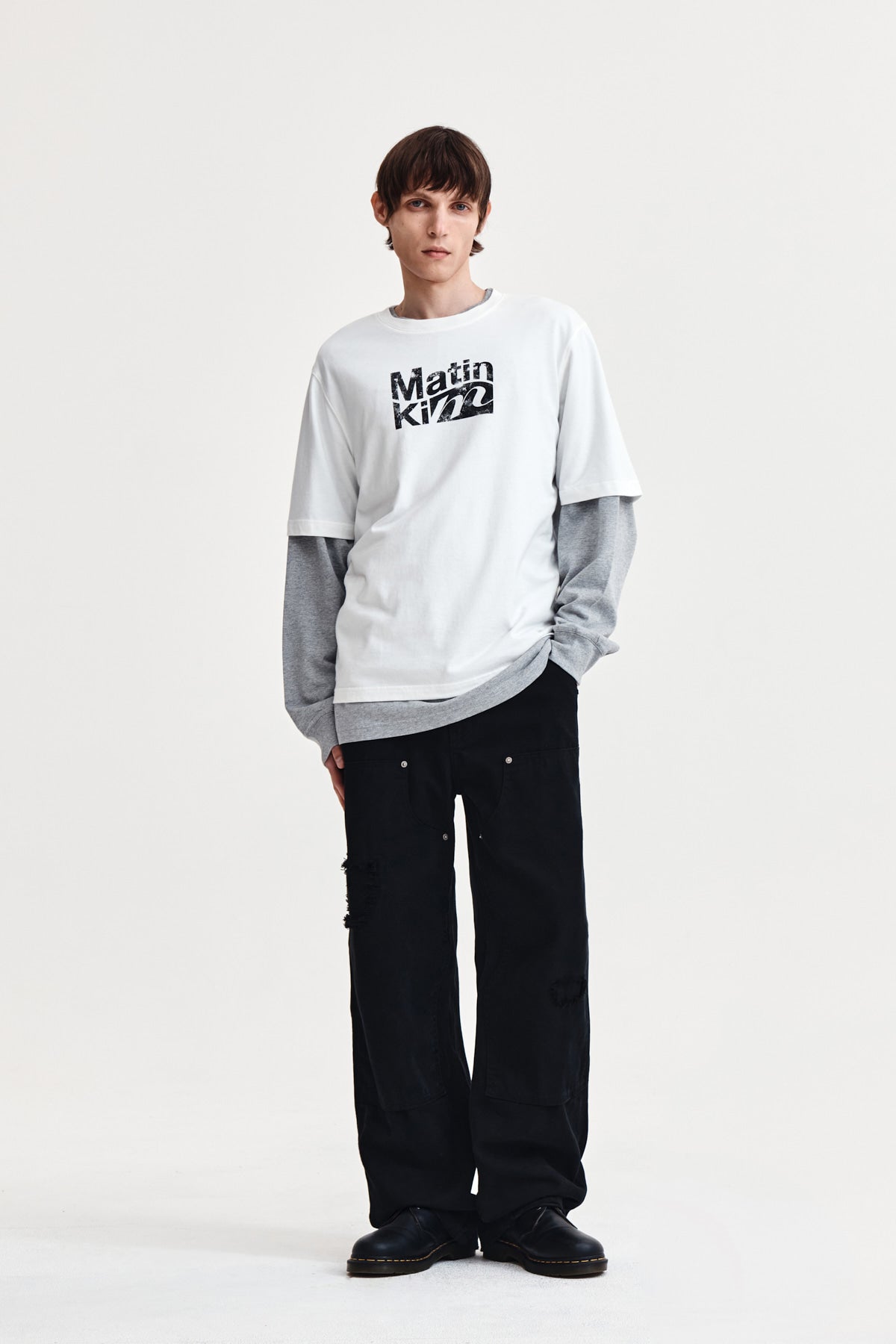 Matin Kim - Wavy Logo Graphic Top (White) product image 8 | TRAB K-Fashion Australia