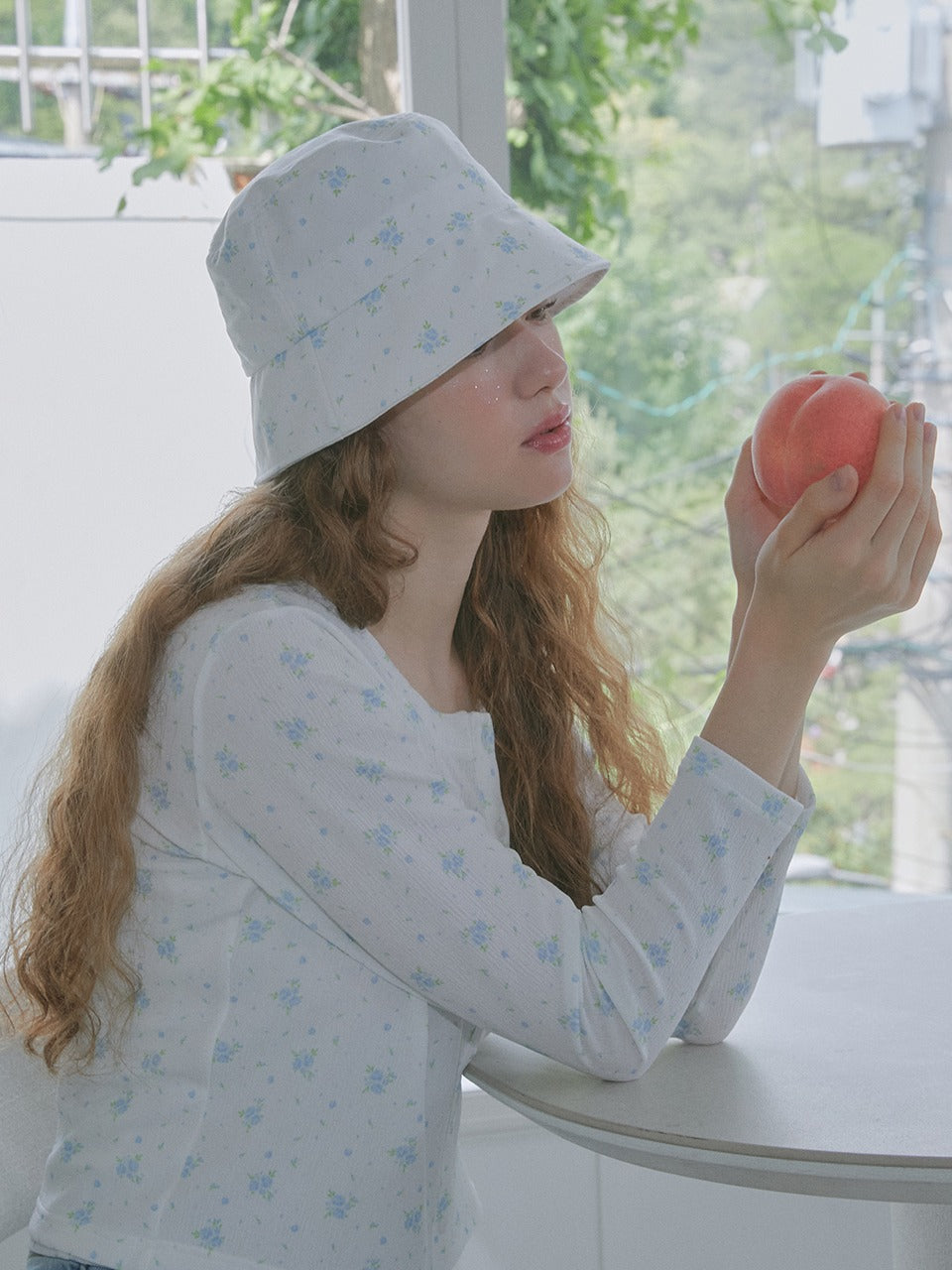 Margarin Fingers - Floral Bucket Hat (Light Blue) product image 1 | TRAB K-Fashion Australia