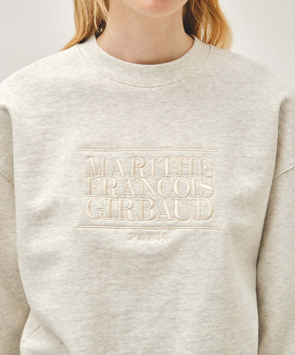 Marithe & Francois Girbaud - Classic Logo Crop Sweatshirt (Oatmeal) product image 4 | TRAB K-Fashion Australia