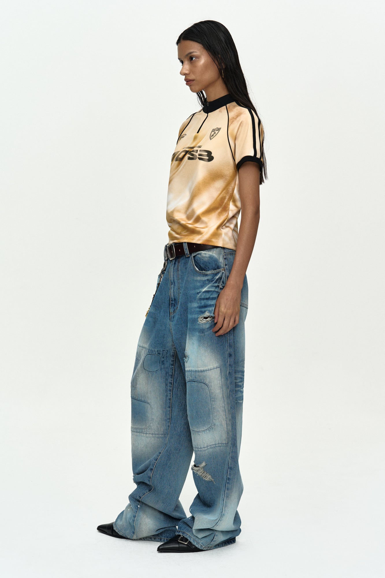 Andersson Bell - Repair Loose-Fit Jeans (Blue) product image 2 | TRAB K-Fashion Australia