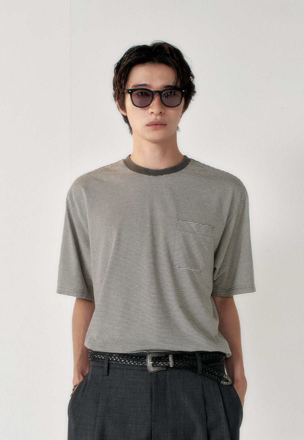 Art if acts - Washed Stripe Pocket S/S Tee (Charcoal) product image 5 | TRAB K-Fashion Australia
