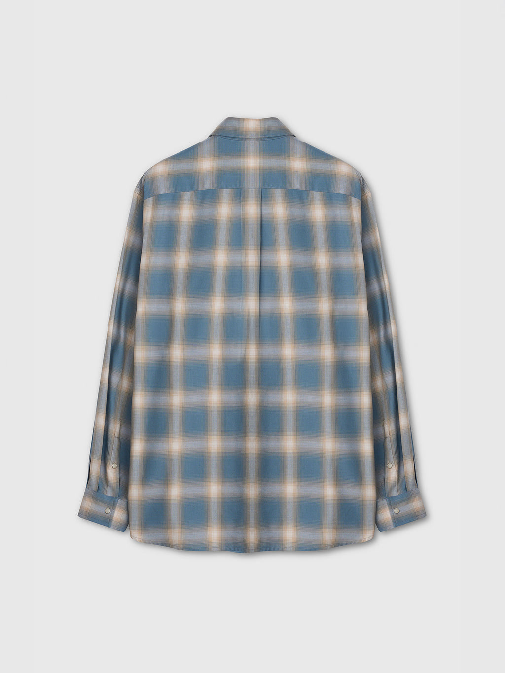 Tonywack - Checked Cotton Modal Western Shirt (Japanese Fabric) (Sky Blue) product image 7 | TRAB K-Fashion Australia