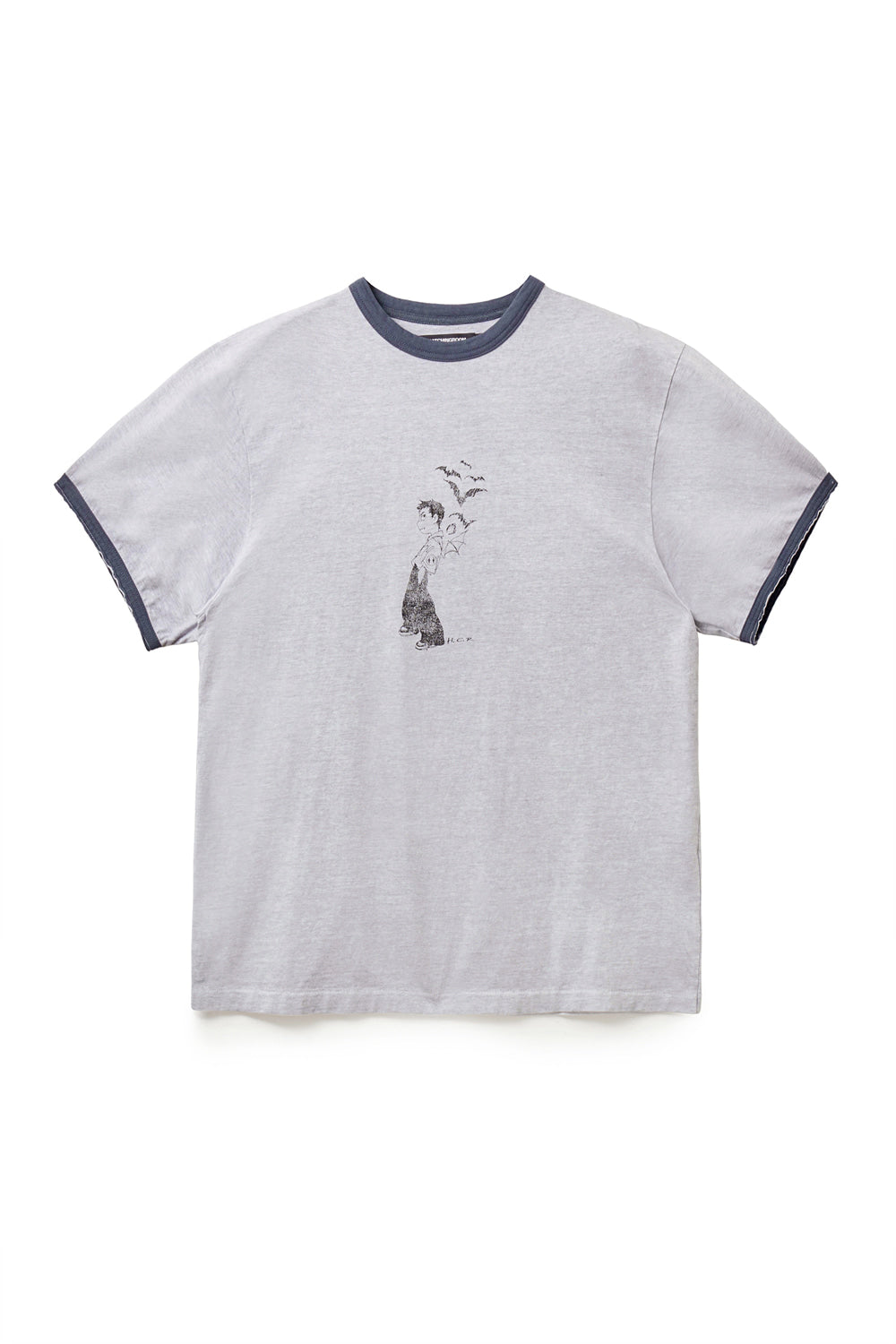 Hatchingroom - Vampire Kid Ringer Tee (Dyed Grey) product image 1 | TRAB K-Fashion Australia