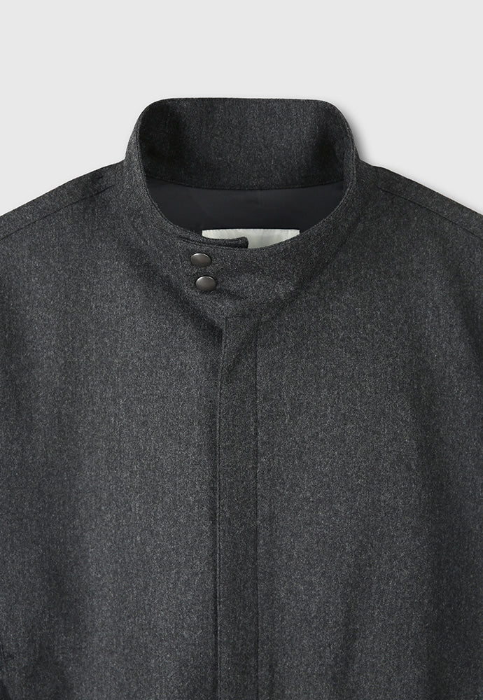 Tonywack - Wool And Cashmere High Collar Stud Blouson (Dark Grey) product image 10 | TRAB K-Fashion Australia