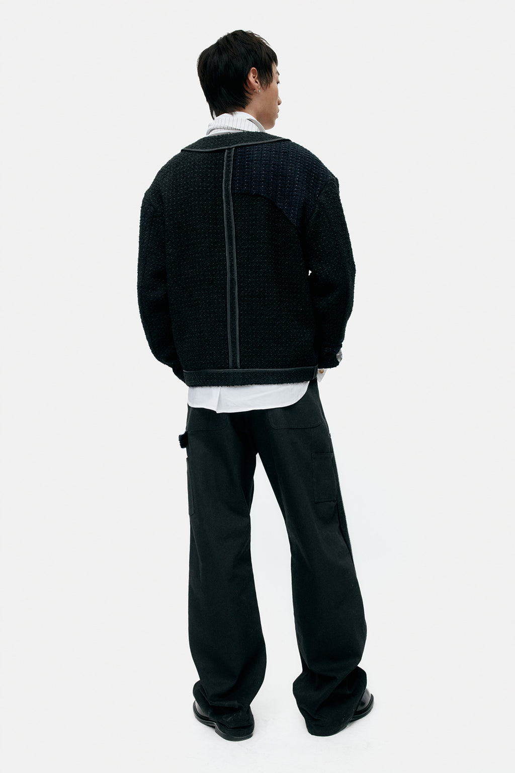 Andersson Bell - Unisex Inside Out Tweed Cardigan (Black) product image 3 | TRAB K-Fashion Australia