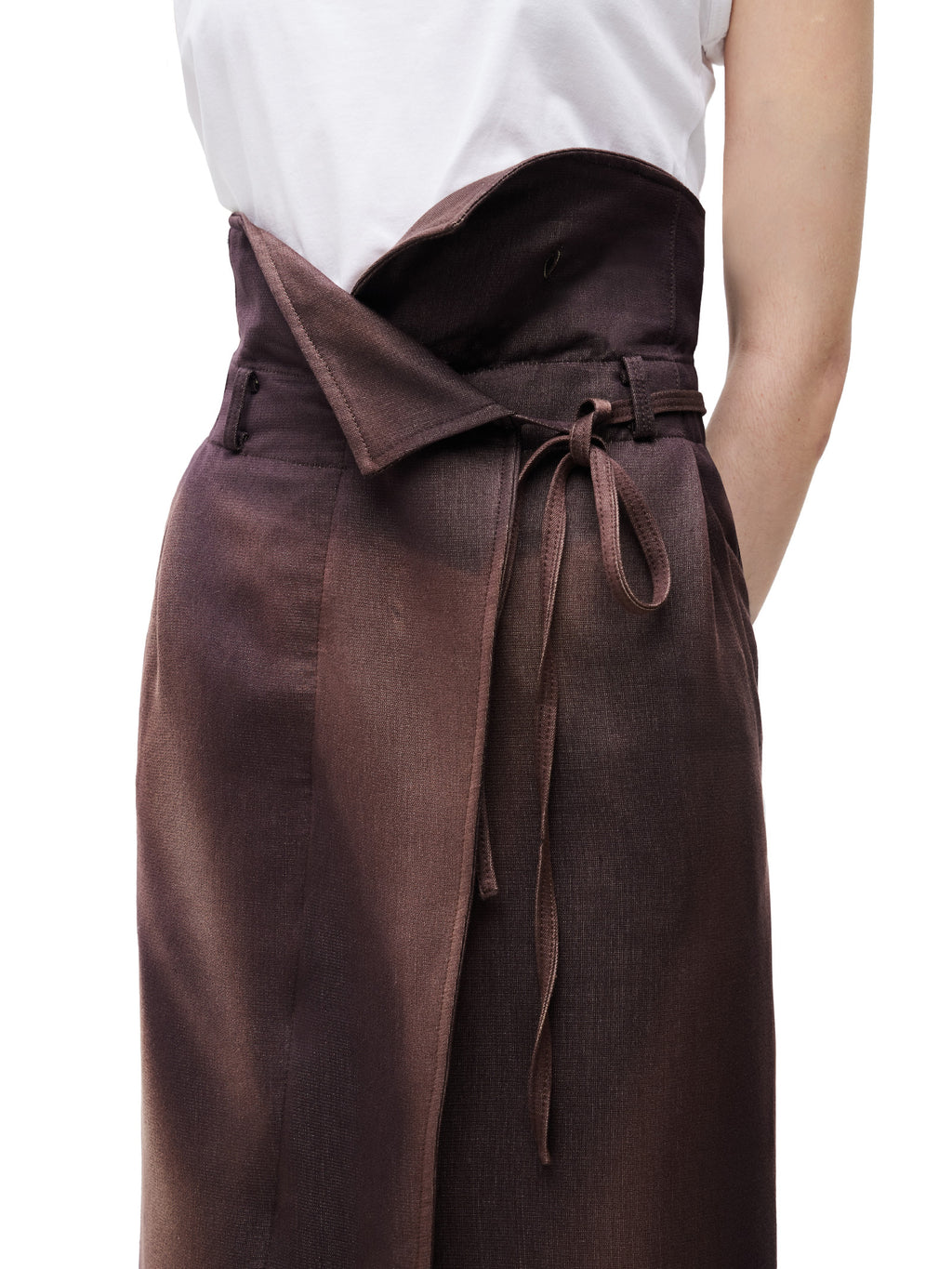 Jiyong Kim - Sun-Bleached Folded Wrap Skirt (Brown) product image 6 | TRAB K-Fashion Australia