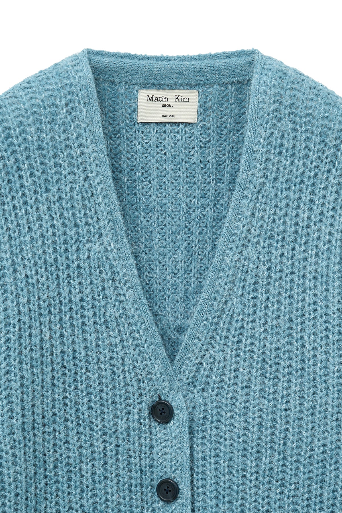 Matin Kim - Side Button Point Overfit Cardigan (Light Blue) product image 4 | TRAB K-Fashion Australia