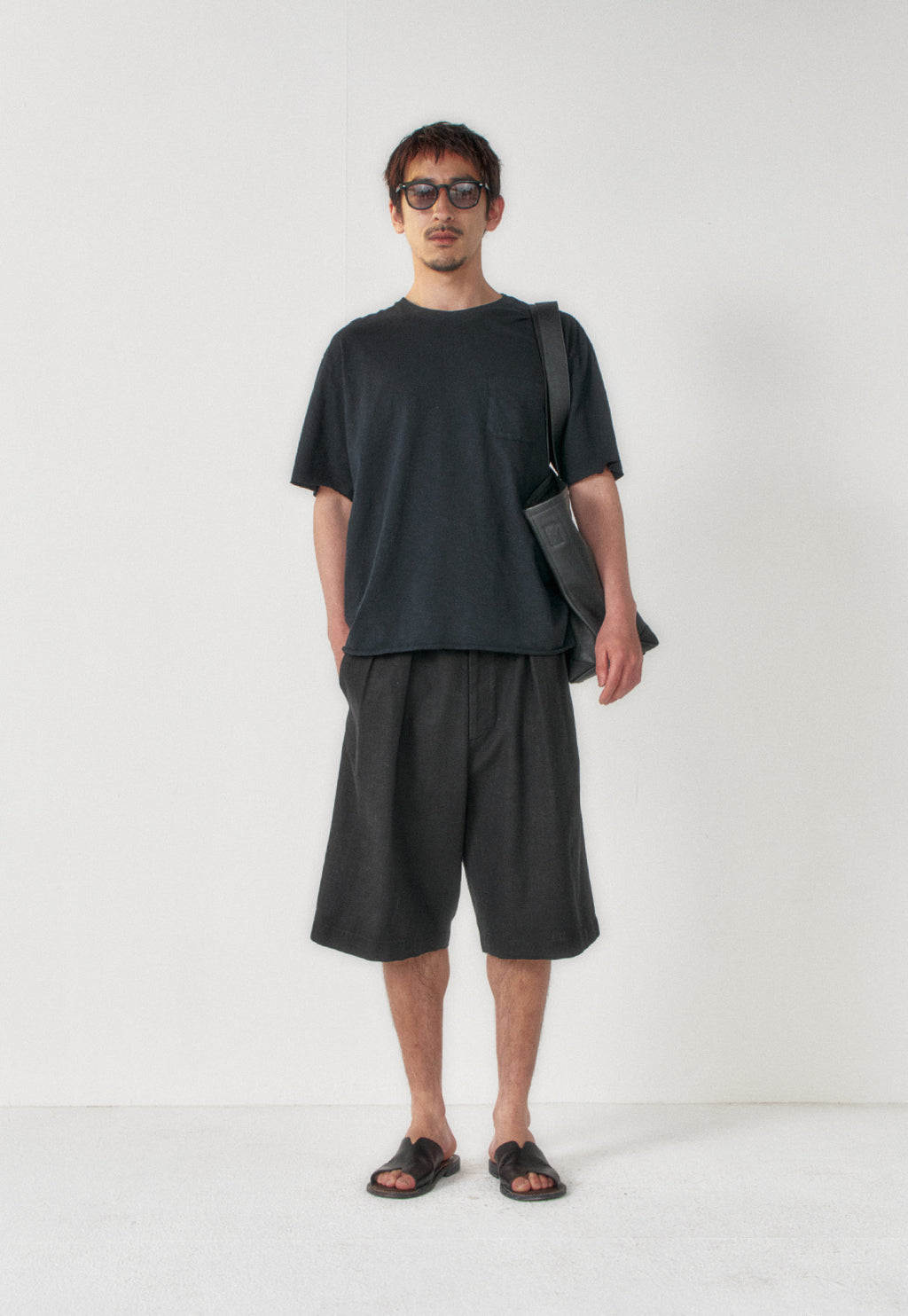 Art if acts - Washed Linen Bermuda Shorts (Black) product image 2 | TRAB K-Fashion Australia