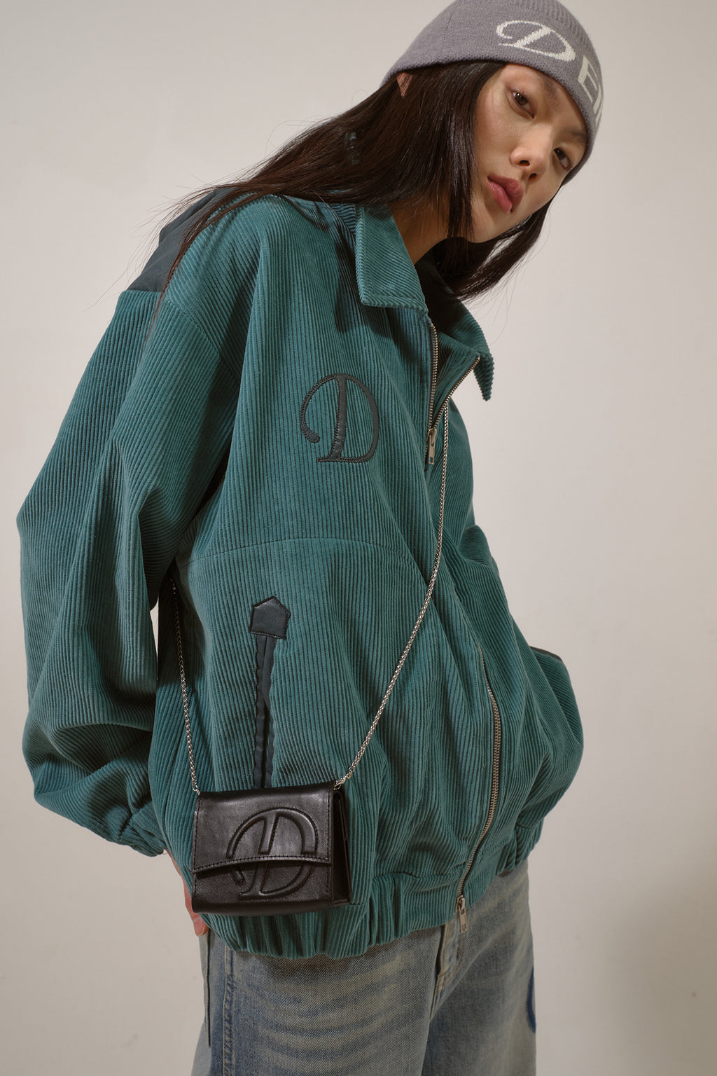 Deinet - D & Friends Corduroy Varsity Jacket (Mint) product image 7 | TRAB K-Fashion Australia