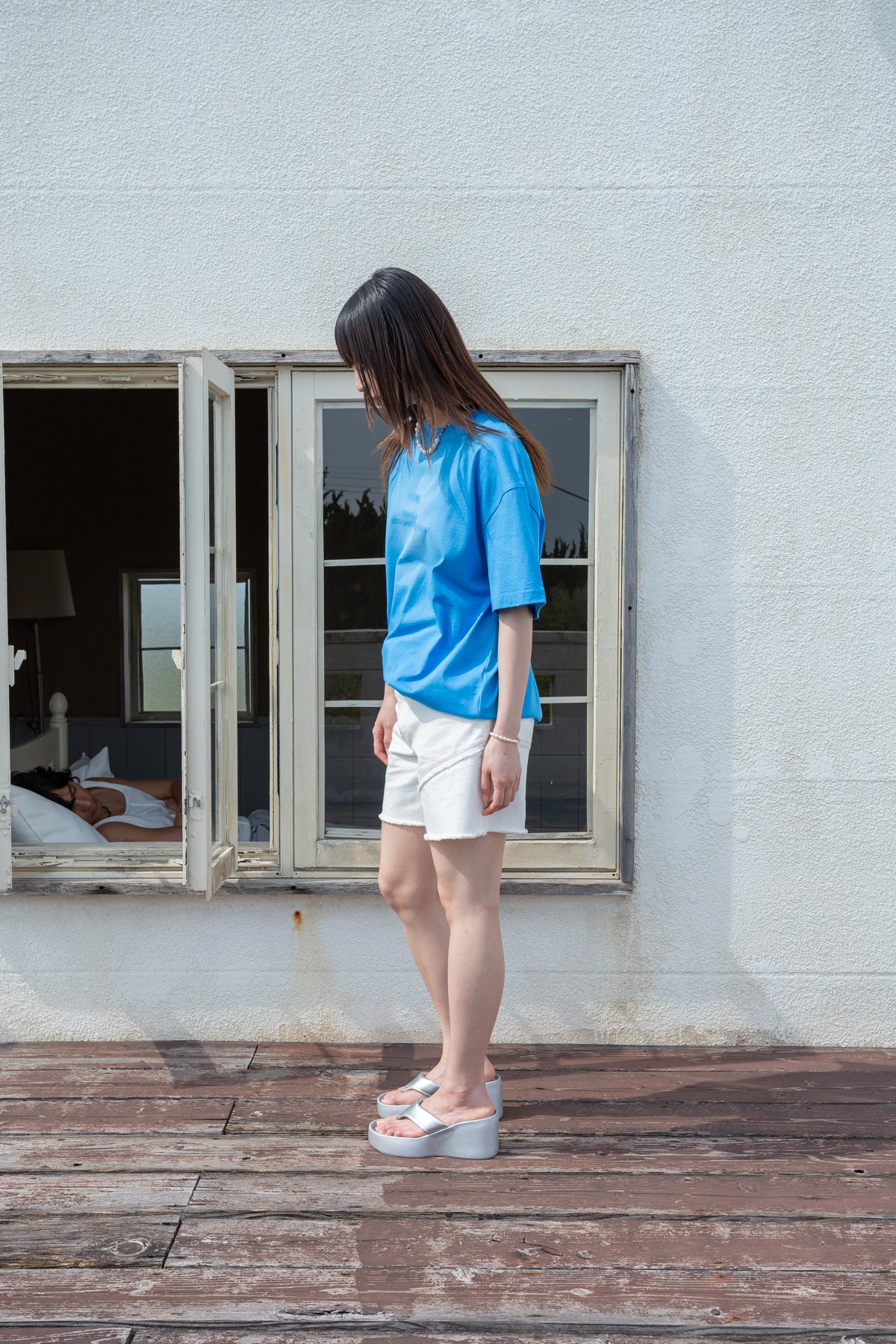 Matin Kim - Pairing Logo Printing Top (Blue) product image 7 | TRAB K-Fashion Australia